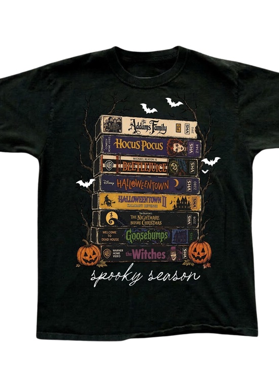Gildan Tops - Black Halloween Stack Graphic Tee
